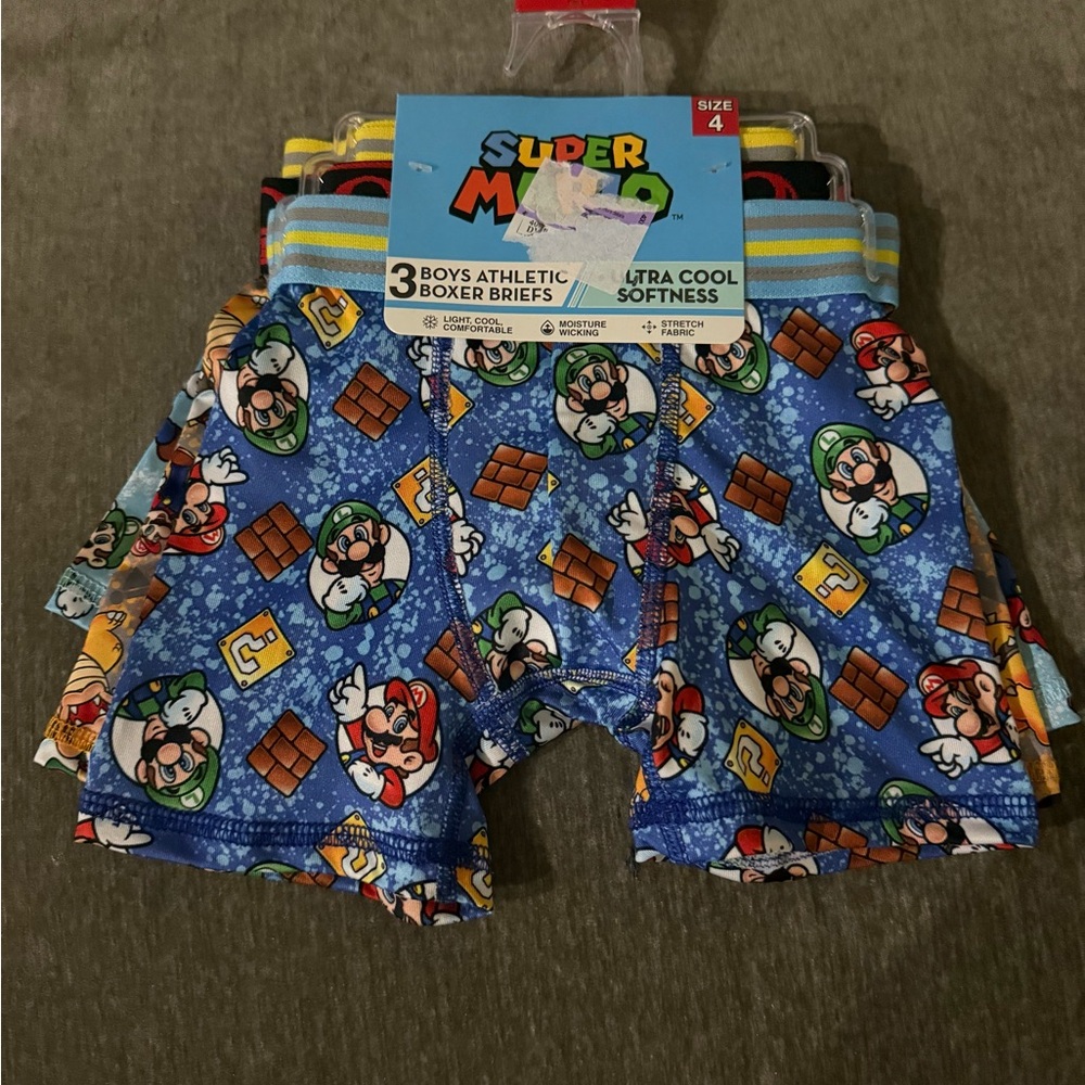 Nintendo Super Mario Blue and Red Boxer Briefs